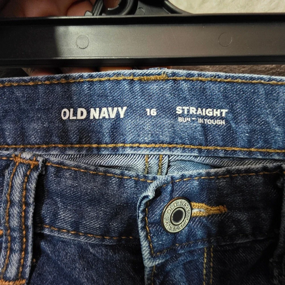 Old Navy Boys Straight Built-In Tough Jeans Medium Wash Size 16